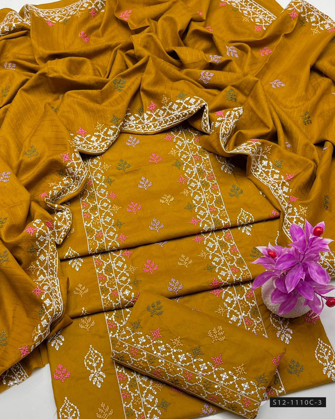 3 PC Unstitched Dhanak Dress Collection