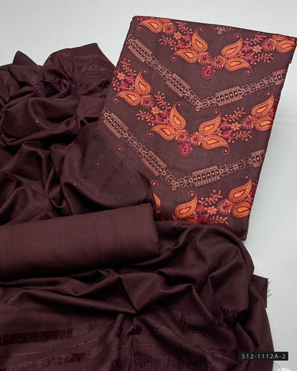 3 PC Unstitched Dhanak Dress Collection