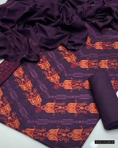 3 PC Unstitched Dhanak Dress Collection