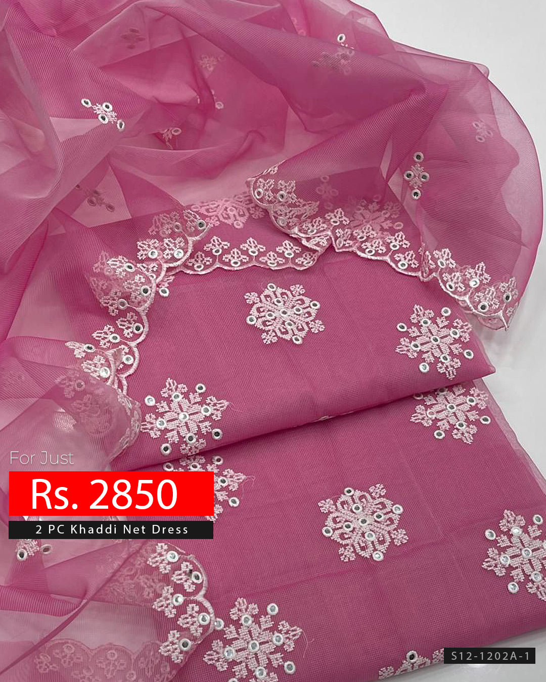 2 PC Unstitched Khadi Net Dress Collection