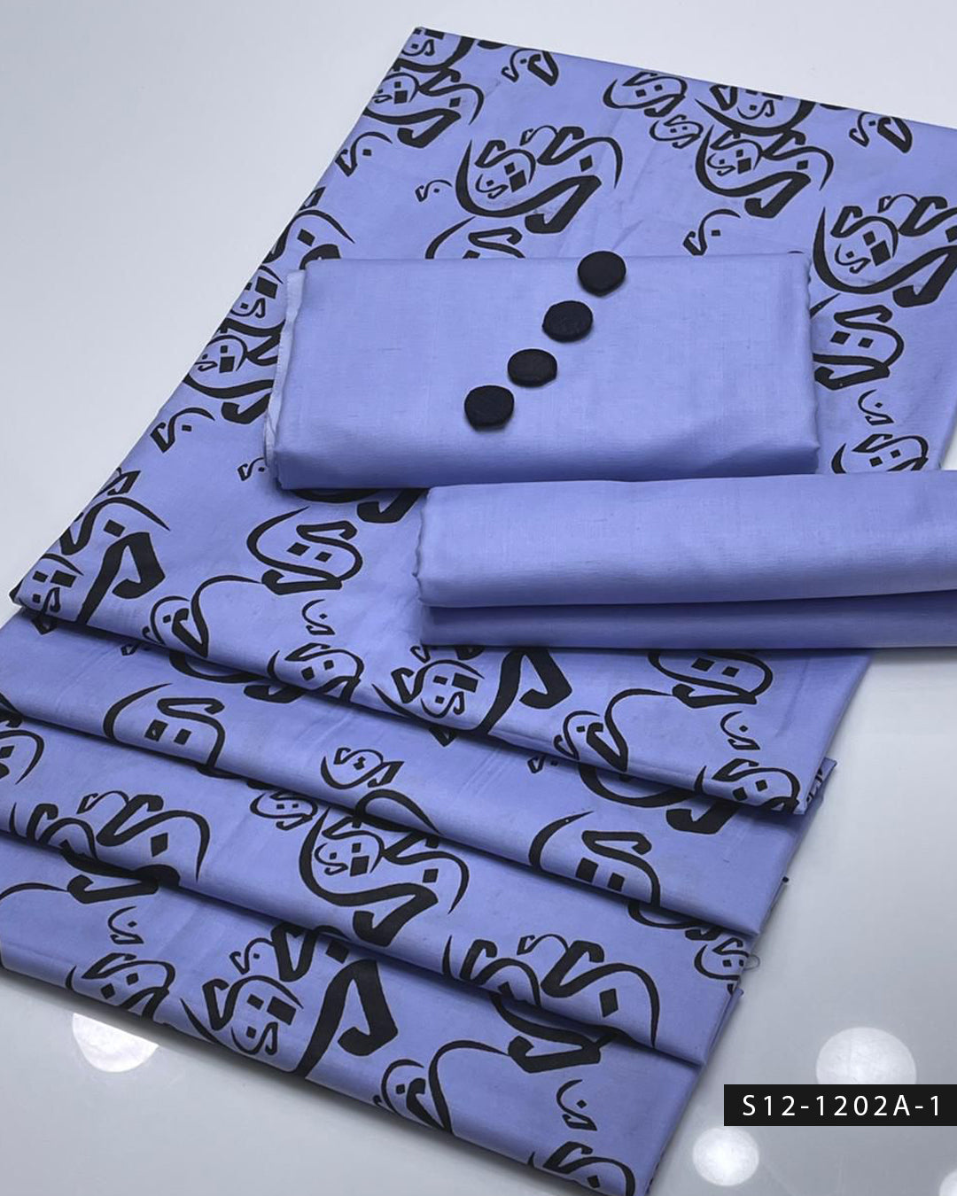 3PC Khaddi Lawn Calligraphy Suit with Printed Dupatta