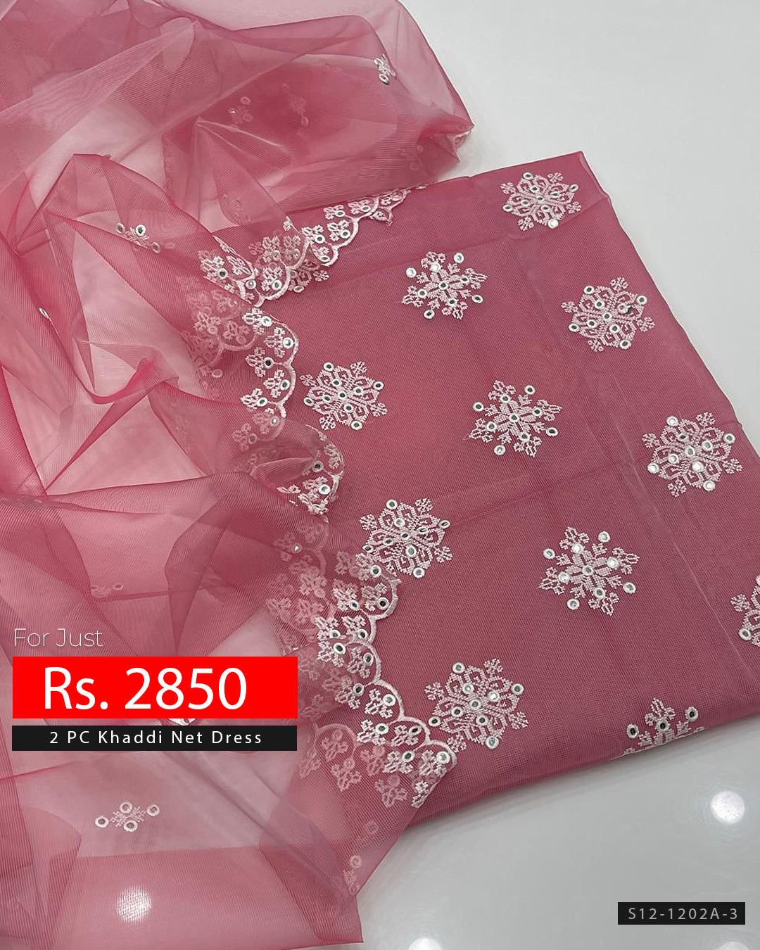 2 PC Unstitched Khadi Net Dress Collection