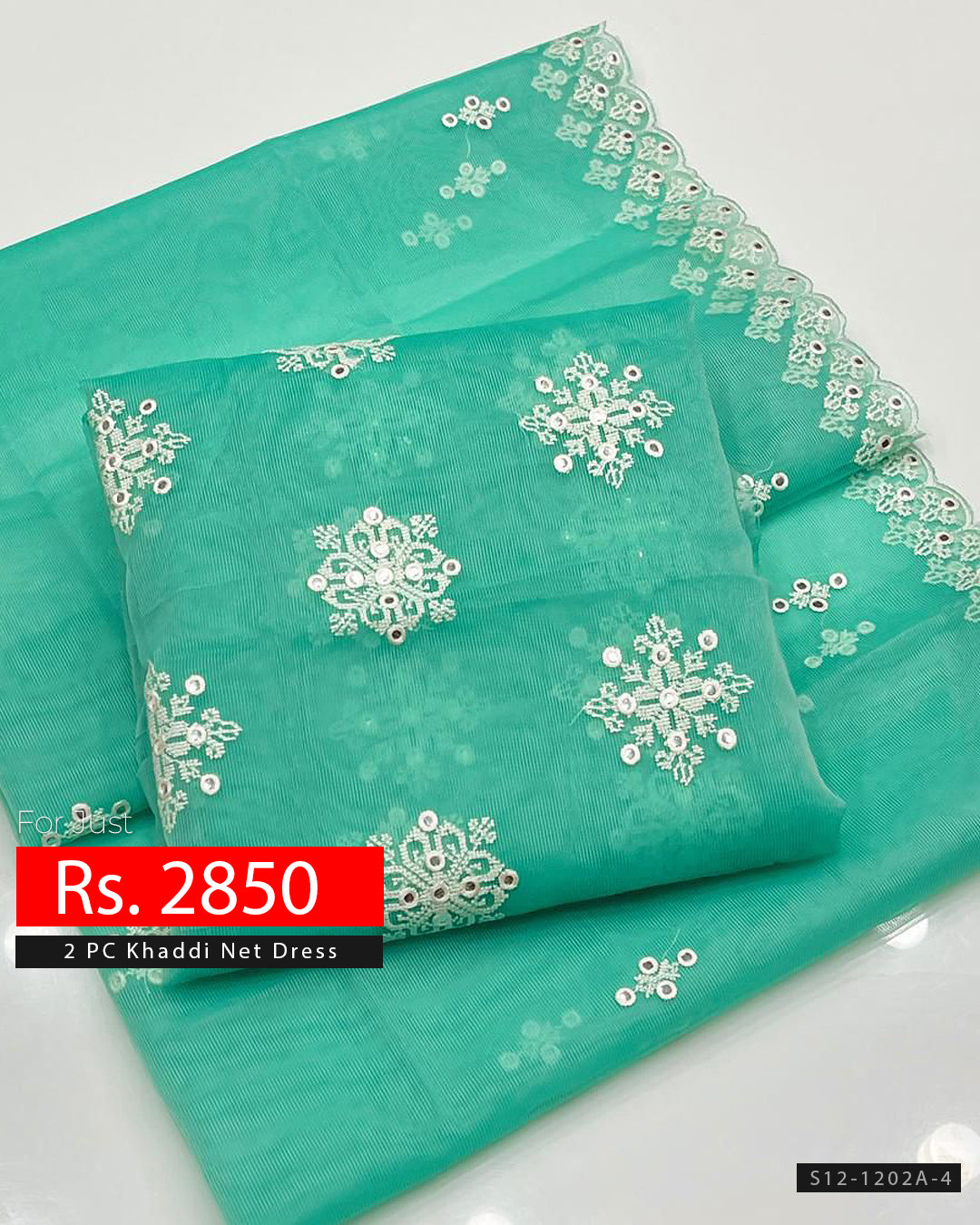 2 PC Unstitched Khadi Net Dress Collection