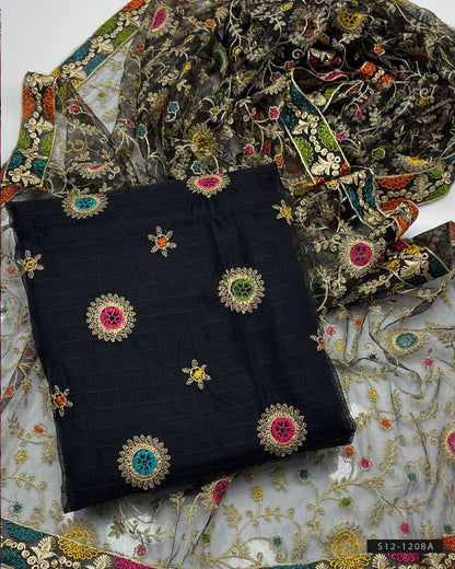 2 PC Unstitched Khadi Net Dress