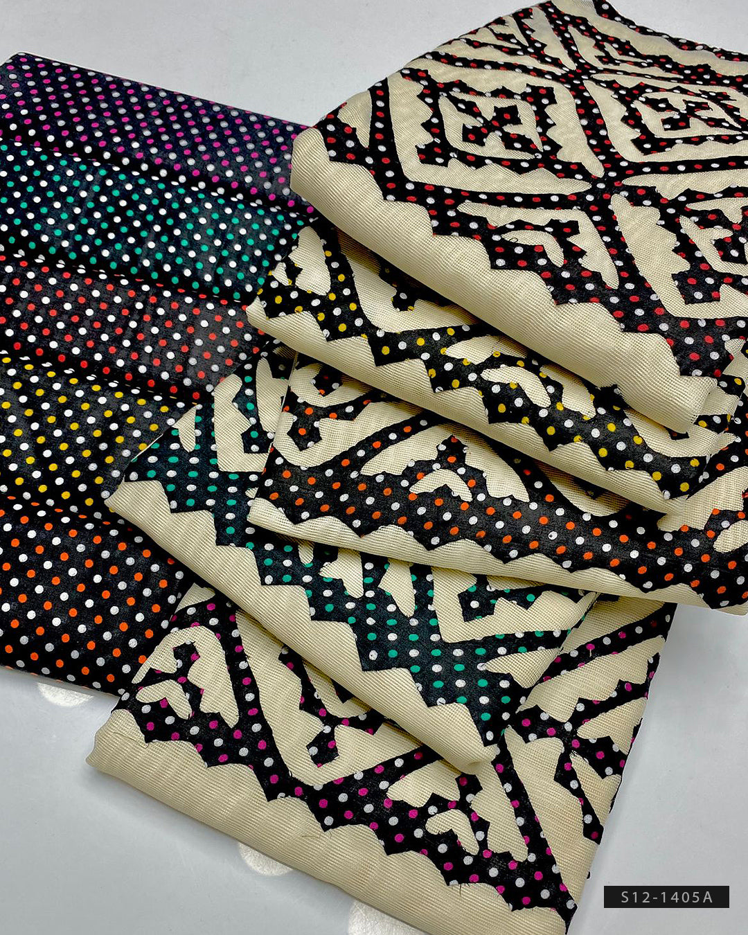 3 PC Handcrafted Khadi Net Applique Work Dress