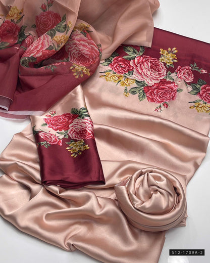 3 PC Unstitched Shamoze Silk Dress Collection