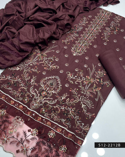 3 PC Unstitched Dhanak Marina Dress Collection