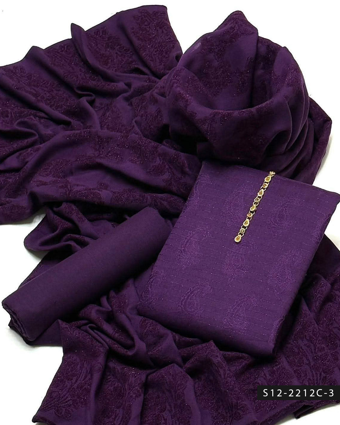 3 PC Unstitched Dhanak Marina Dress Collection