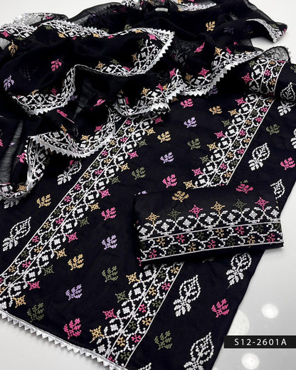 3 PC Unstitched Cotton Lawn Dress Collection