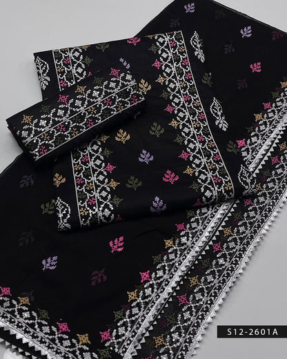 3 PC Unstitched Cotton Lawn Dress Collection