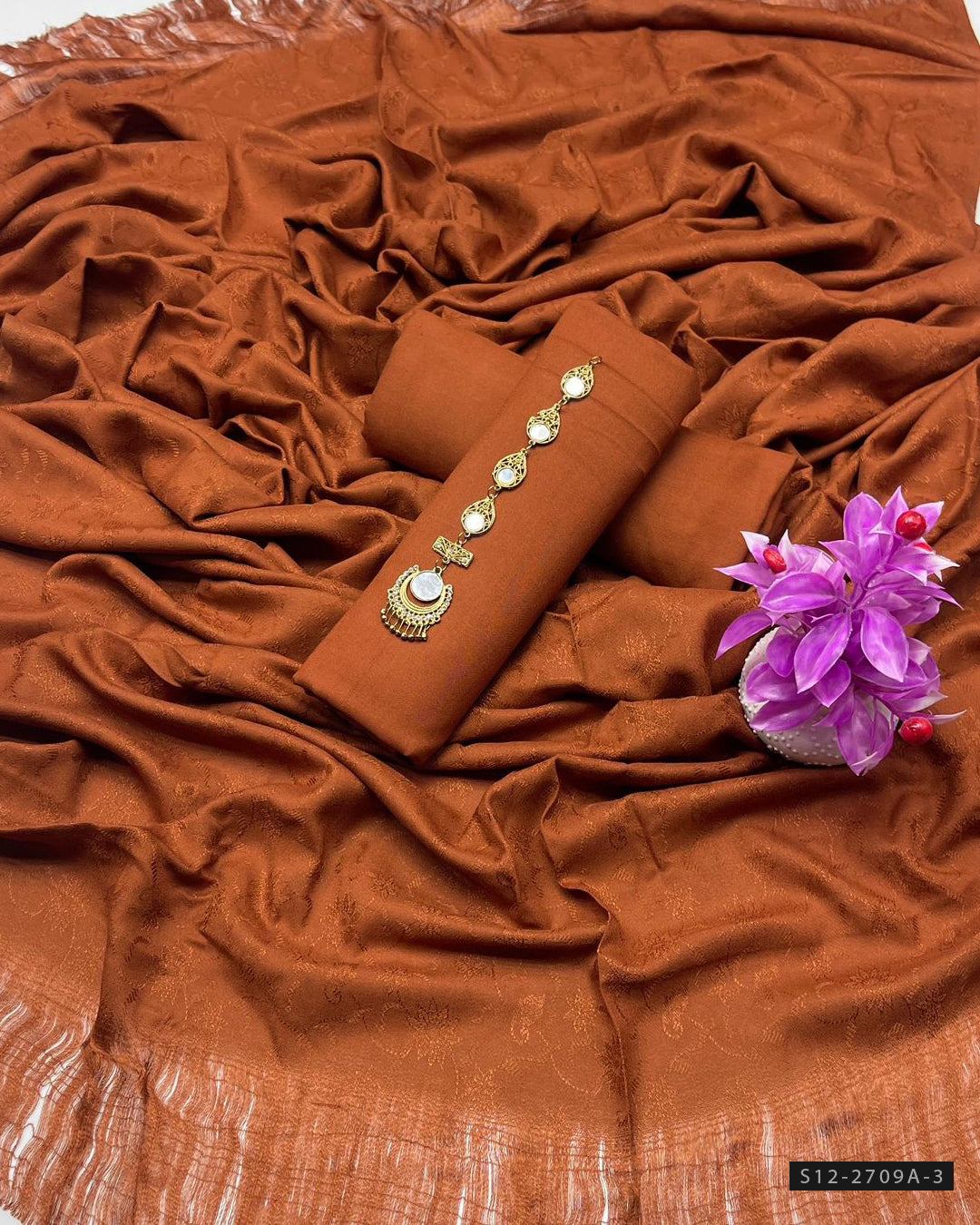 3 PC Unstitched Dhanak Marina Dress
