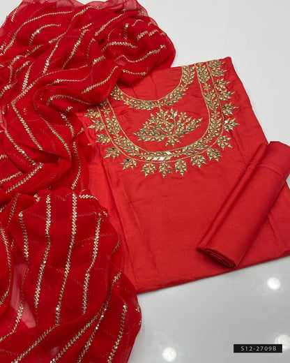 3 PC Unstitched Fancy Dress