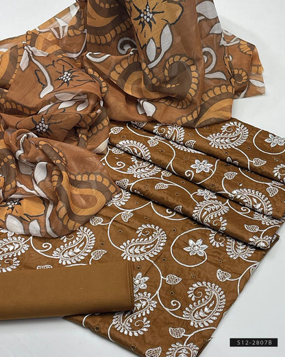 3 PC Unstitched Cotton Lawn Dress Collection