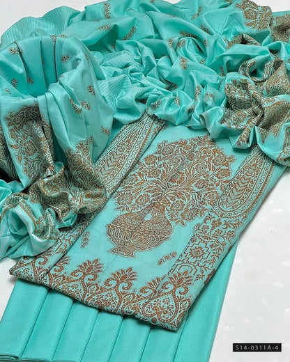 3 PC Unstitched Dhanak Dress Collection