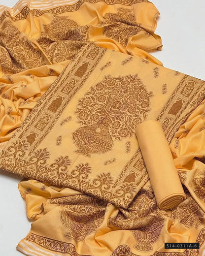 3 PC Unstitched Dhanak Dress Collection