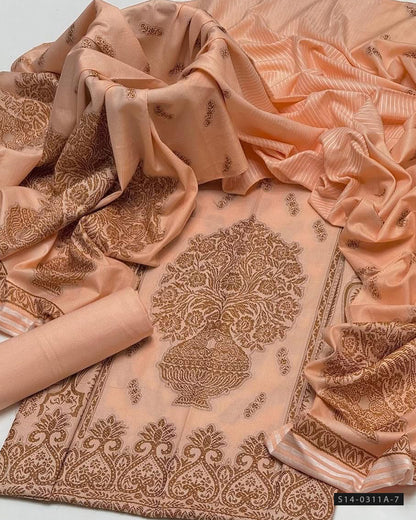 3 PC Unstitched Dhanak Dress Collection