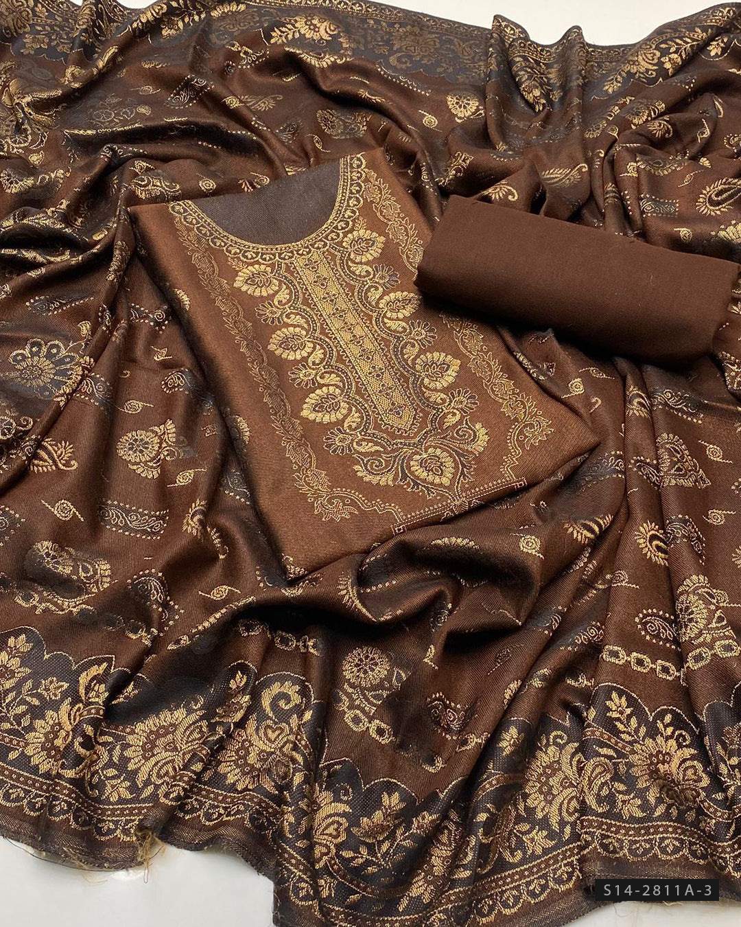 3 PC Unstitched Pashmina Wool Dress Collection