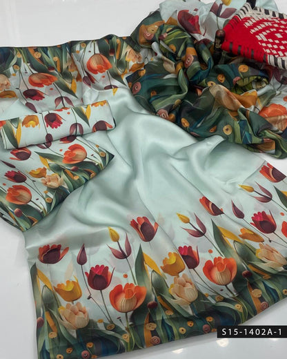 Shamoze Silk Digital Print 3PC Unstitched Dress