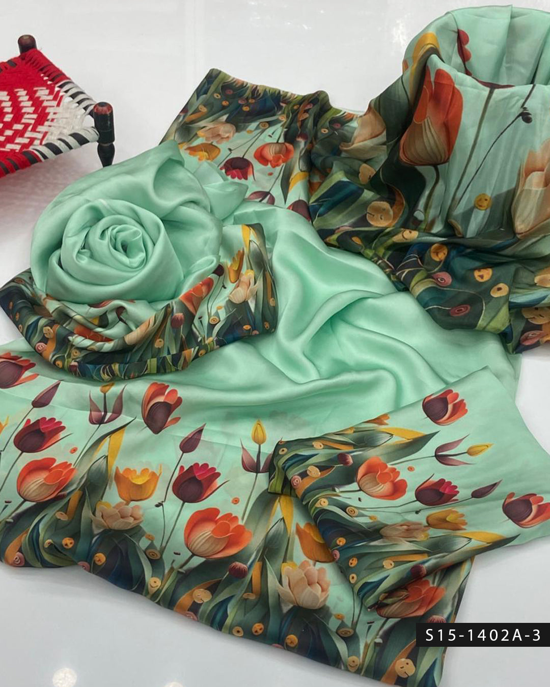 Shamoze Silk Digital Print 3PC Unstitched Dress