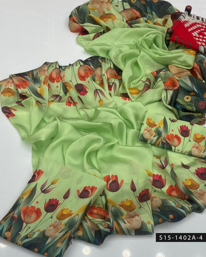 Shamoze Silk Digital Print 3PC Unstitched Dress