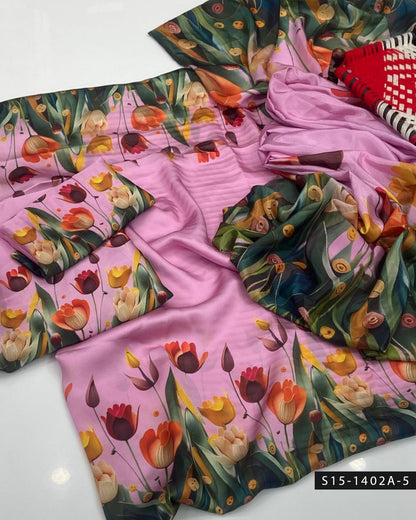 Shamoze Silk Digital Print 3PC Unstitched Dress