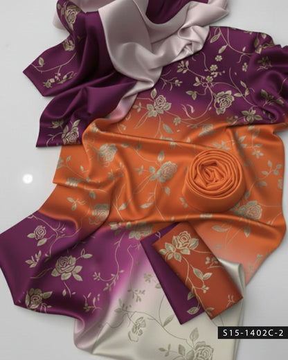 3PC Unstitched Shamoze Silk Digital Print Dress with Matching Dupatta