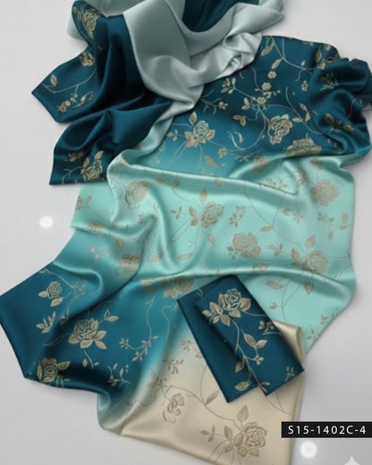 3PC Unstitched Shamoze Silk Digital Print Dress with Matching Dupatta