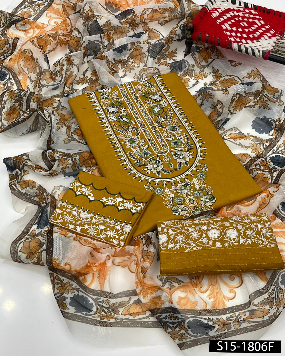 SAPPHIRE Inspired Lawn Embroidered 3PC Unstitched Suit
