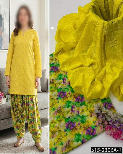 Most Trending Pure Lawn 2PC Unstitched Suit | All-Over Boring Work