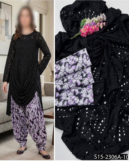 Most Trending Pure Lawn 2PC Unstitched Suit | All-Over Boring Work
