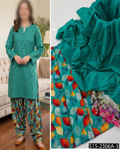 Most Trending Pure Lawn 2PC Unstitched Suit | All-Over Boring Work