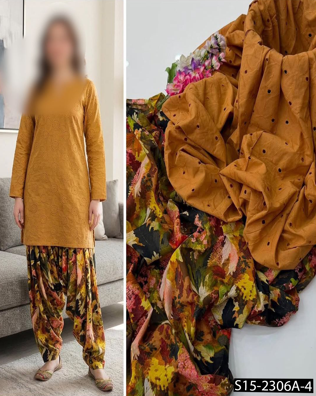 Most Trending Pure Lawn 2PC Unstitched Suit | All-Over Boring Work