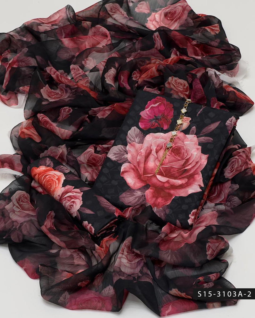3PC Swiss Lawn Printed Dress with Poly Silk Dupatta Pakistan | Summer Wear