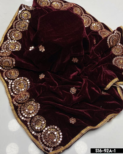 Velvet Embroidered Shawls - S16