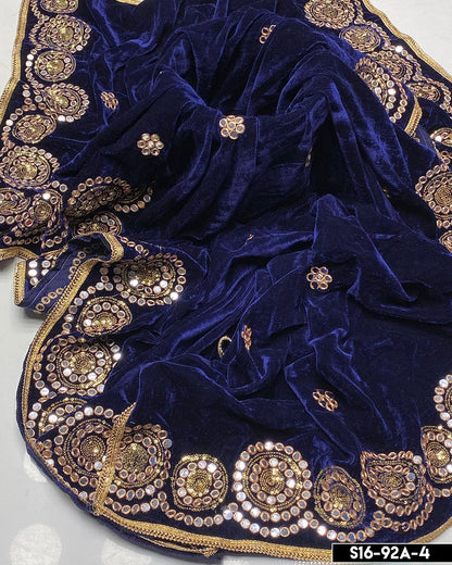Velvet Embroidered Shawls - S16
