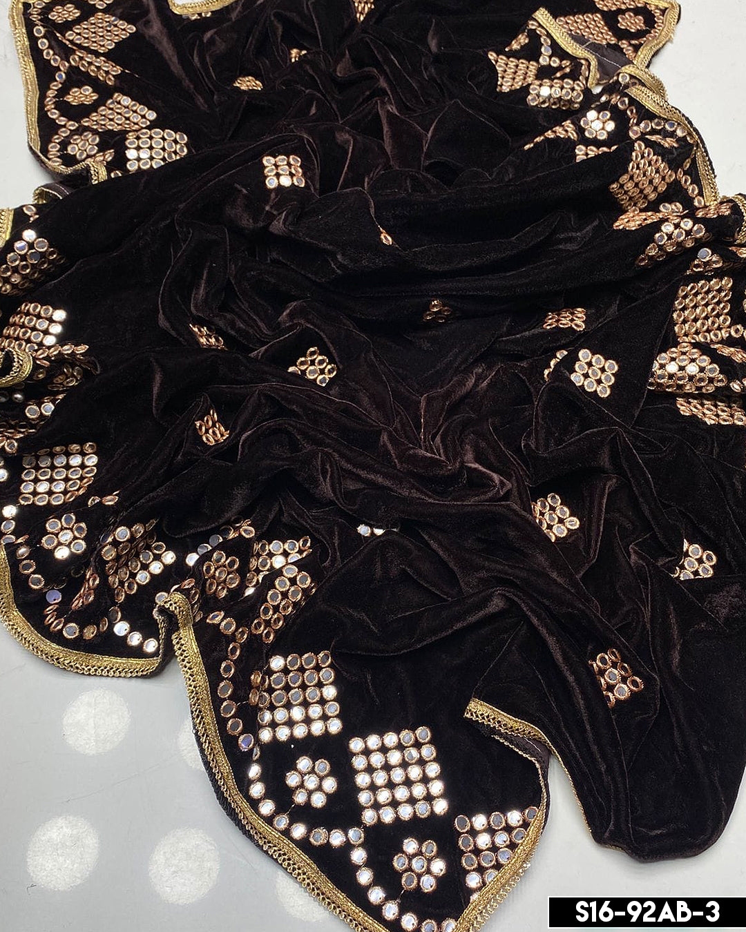 Velvet Embroidered 9mm Shawls - S16