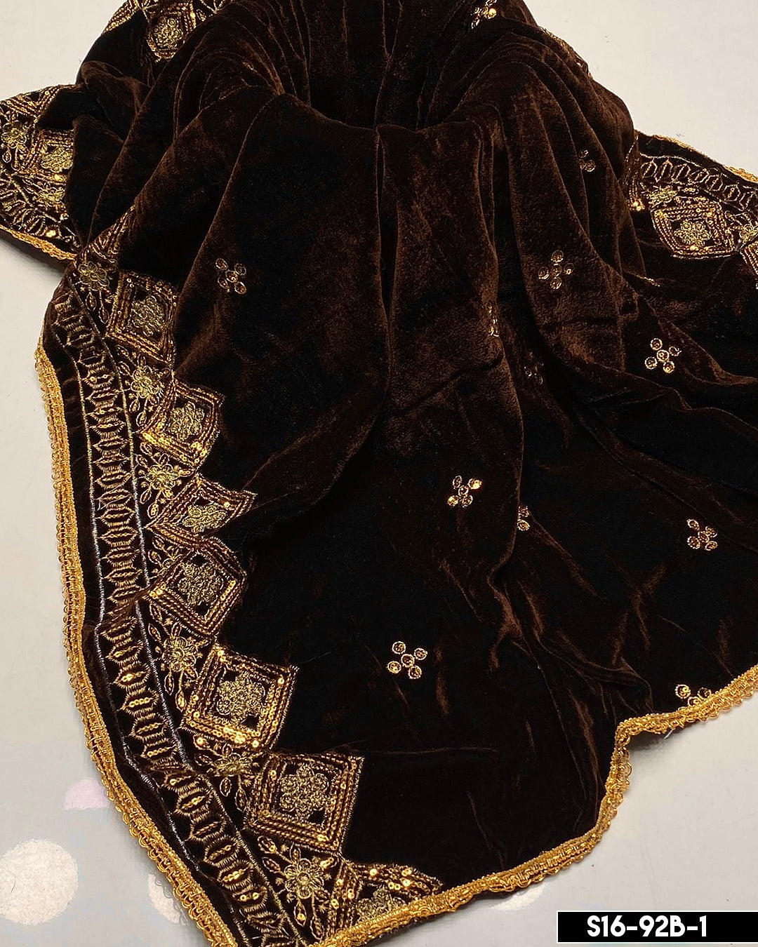 Beautiful Embroidered Velvet Shawls - S16