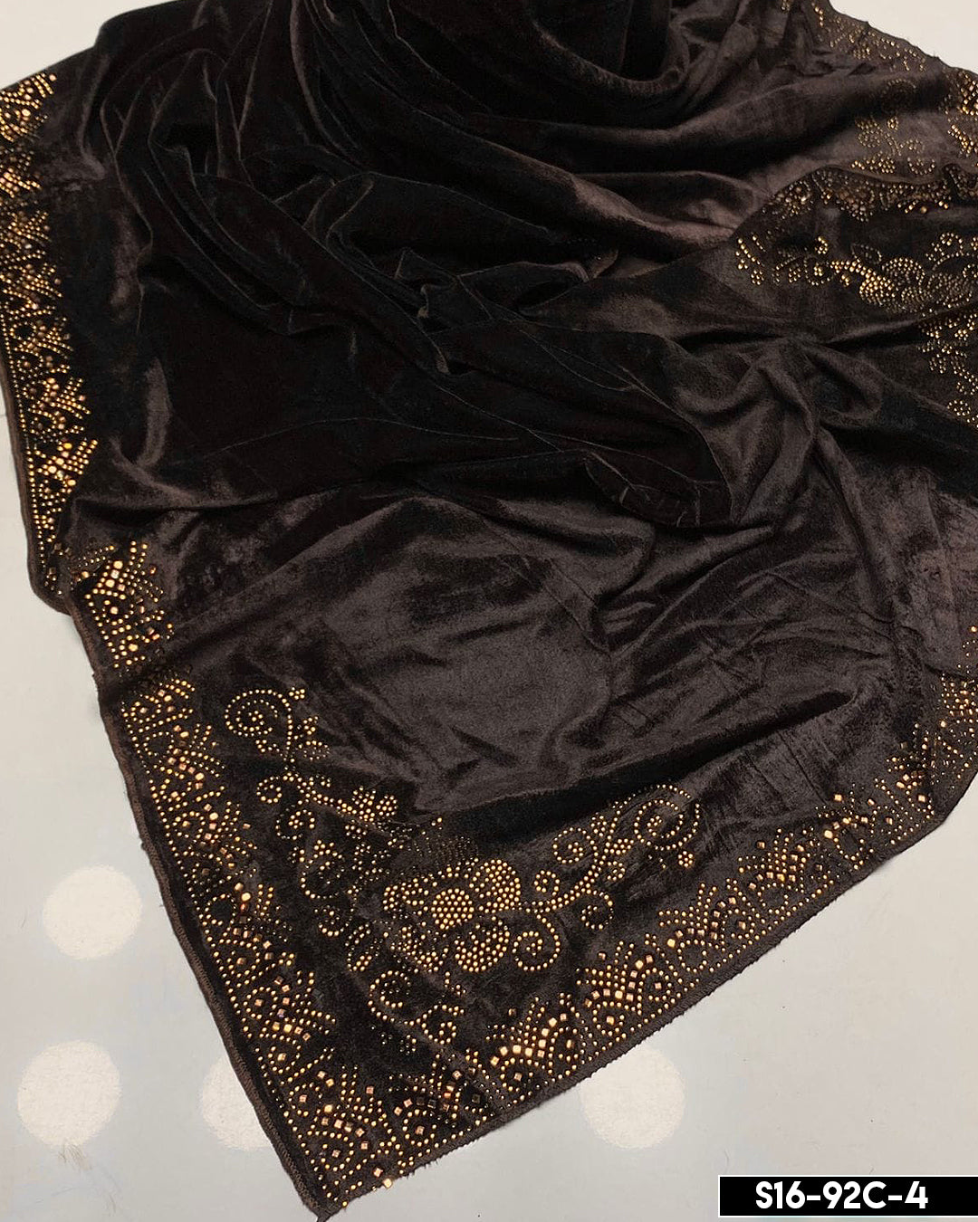 Velvet Embroidered Latest Design Shawls - S16