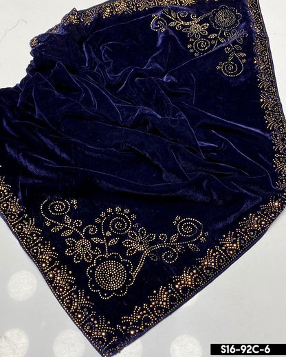 Velvet Embroidered Latest Design Shawls - S16