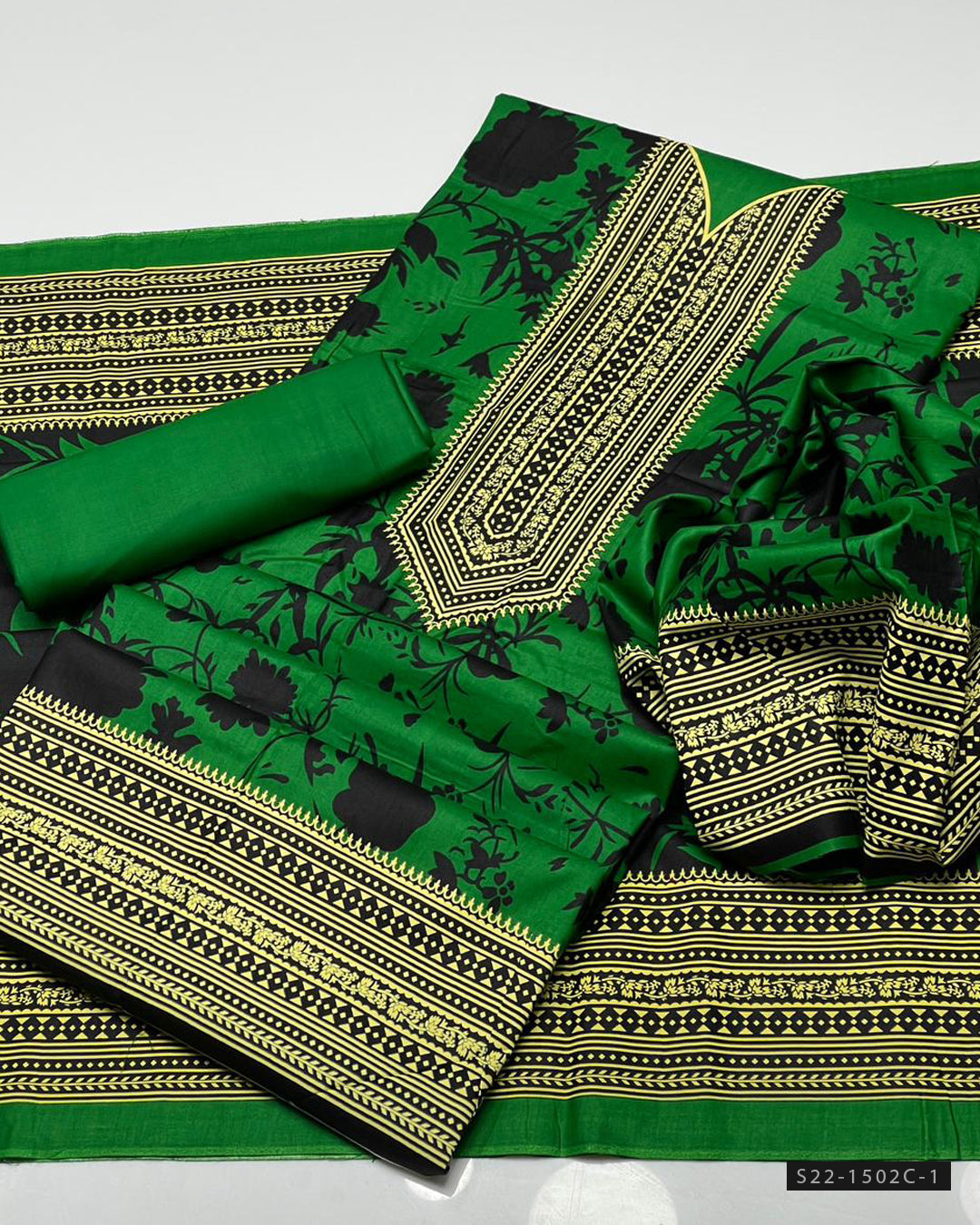 3 PC Unstitched Print Linen Dress Collection