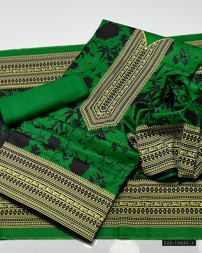 3 PC Unstitched Print Linen Dress Collection