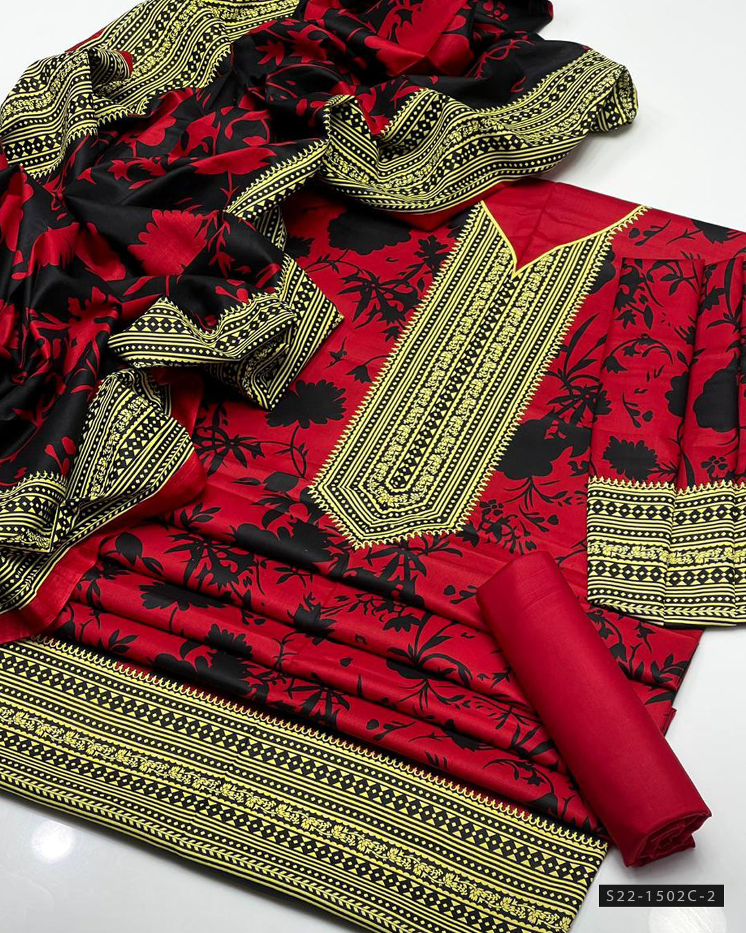 3 PC Unstitched Print Linen Dress Collection