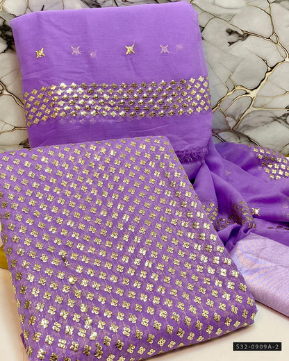 3 PC Unstitched Crinkle Chiffon Dress Collection