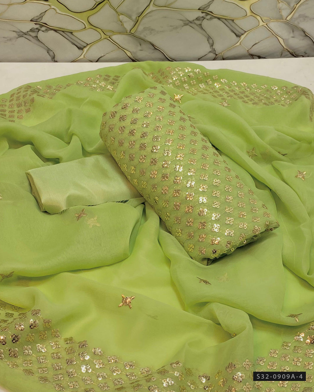 3 PC Unstitched Crinkle Chiffon Dress Collection