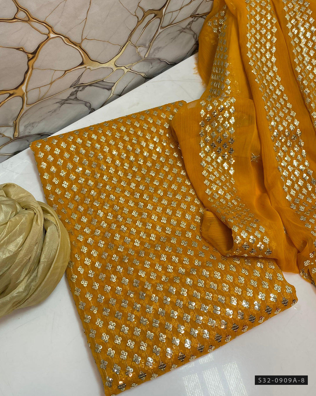 3 PC Unstitched Crinkle Chiffon Dress Collection