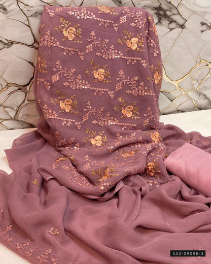 3 PC Unstitched Crinkle Chiffon Dress Collection