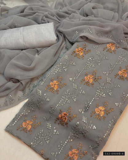3 PC Unstitched Crinkle Chiffon Dress Collection