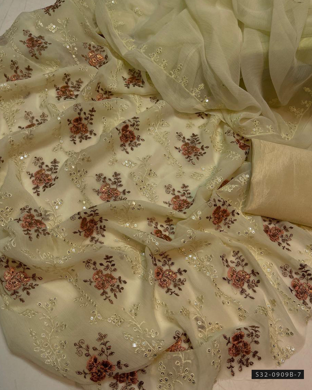 3 PC Unstitched Crinkle Chiffon Dress Collection