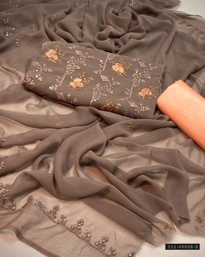 3 PC Unstitched Crinkle Chiffon Dress Collection