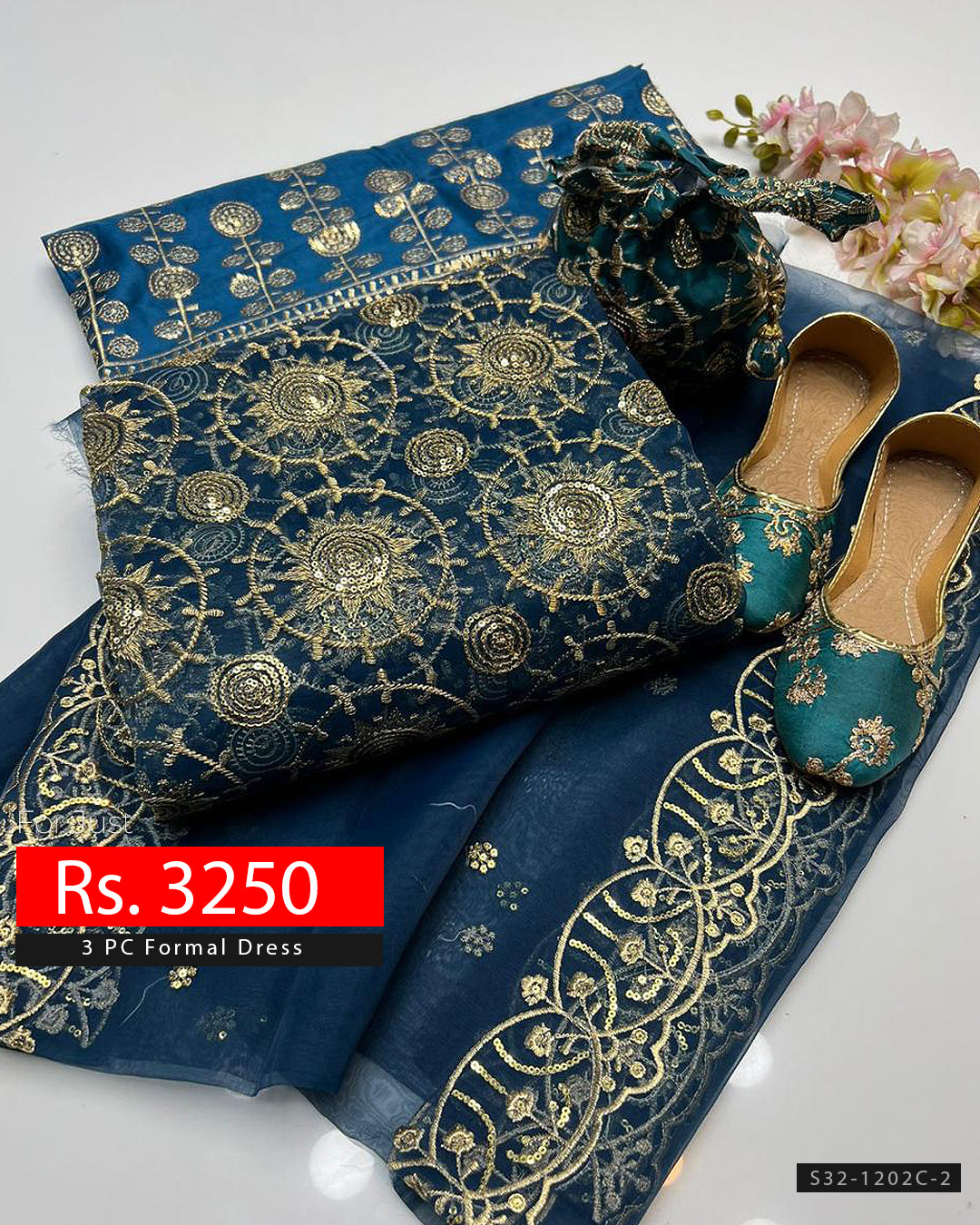 3 PC Unstitched Formal Wear Dress Collection